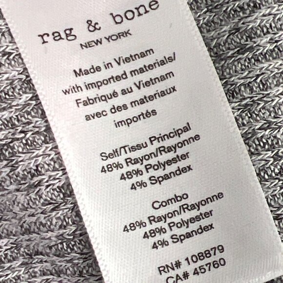 RAG & BONE Ribbed Tshirt Dress Short Sleeve Gray/Black Sz S EUC - Picture 5 of 5